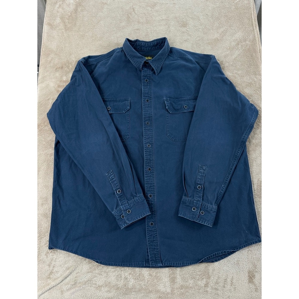 Cabela's Shacket Shirt Men's 2XL Tall Blue Button up Long Sleeve
